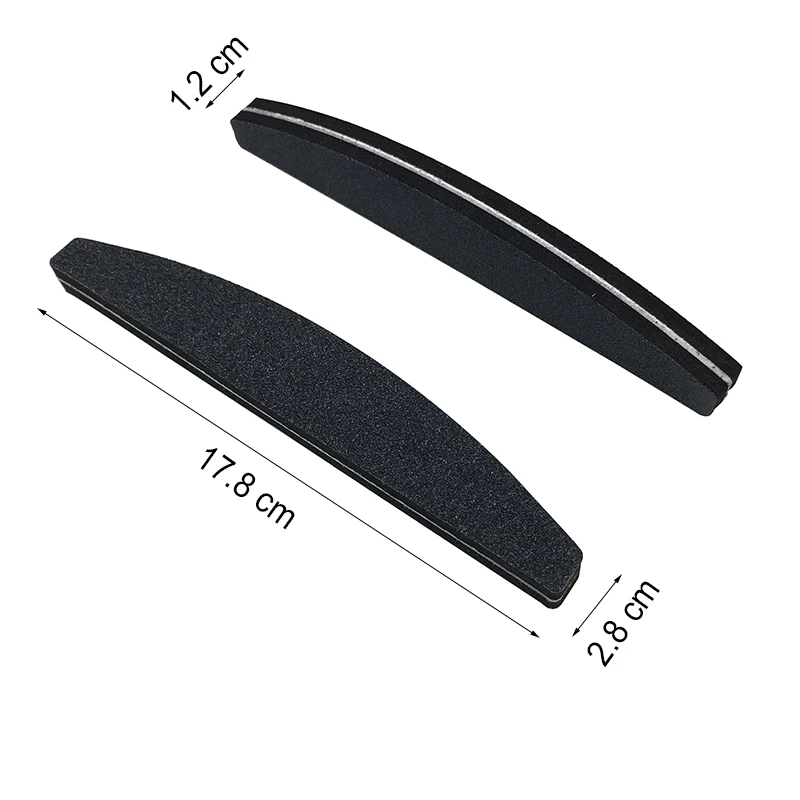 50pcs Black Sanding Sponge Nail Buffer File 100/180 Double Sided Sandpaper Sponge Block Nail Polish Manicure Tools Lime