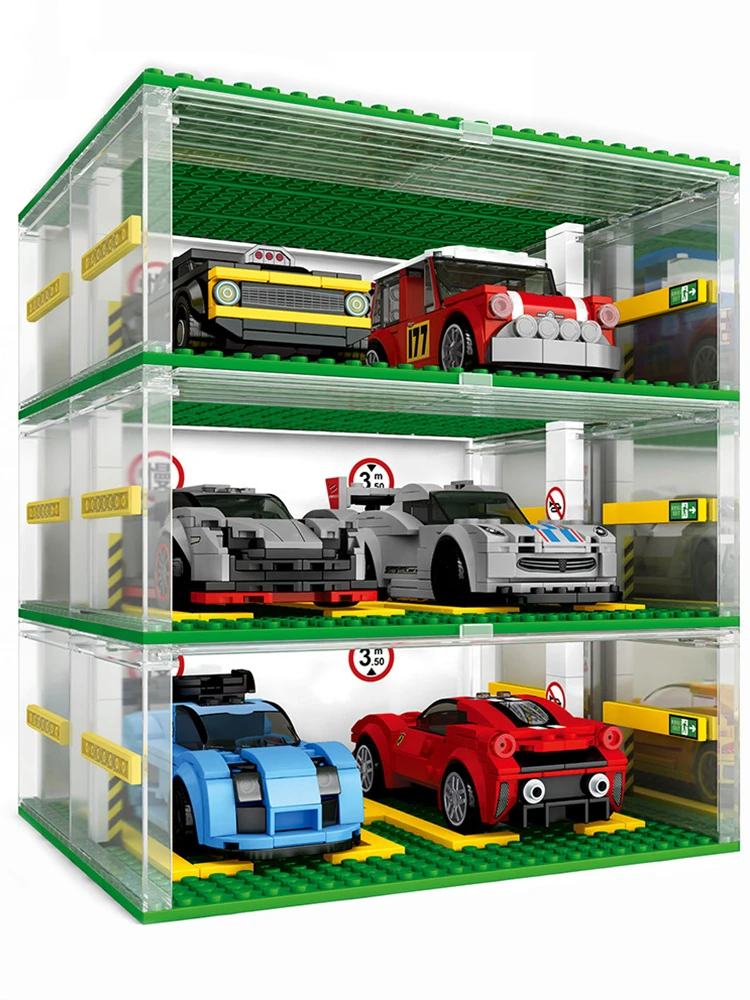 SEMBO BLOK Stad Sportwagens Garage Bouwstenen MOC Supercar Racing Parkeerplaats DIY Voertuig Opbergdoos Bakstenen Kinderen Speelgoed - afbeelding 2