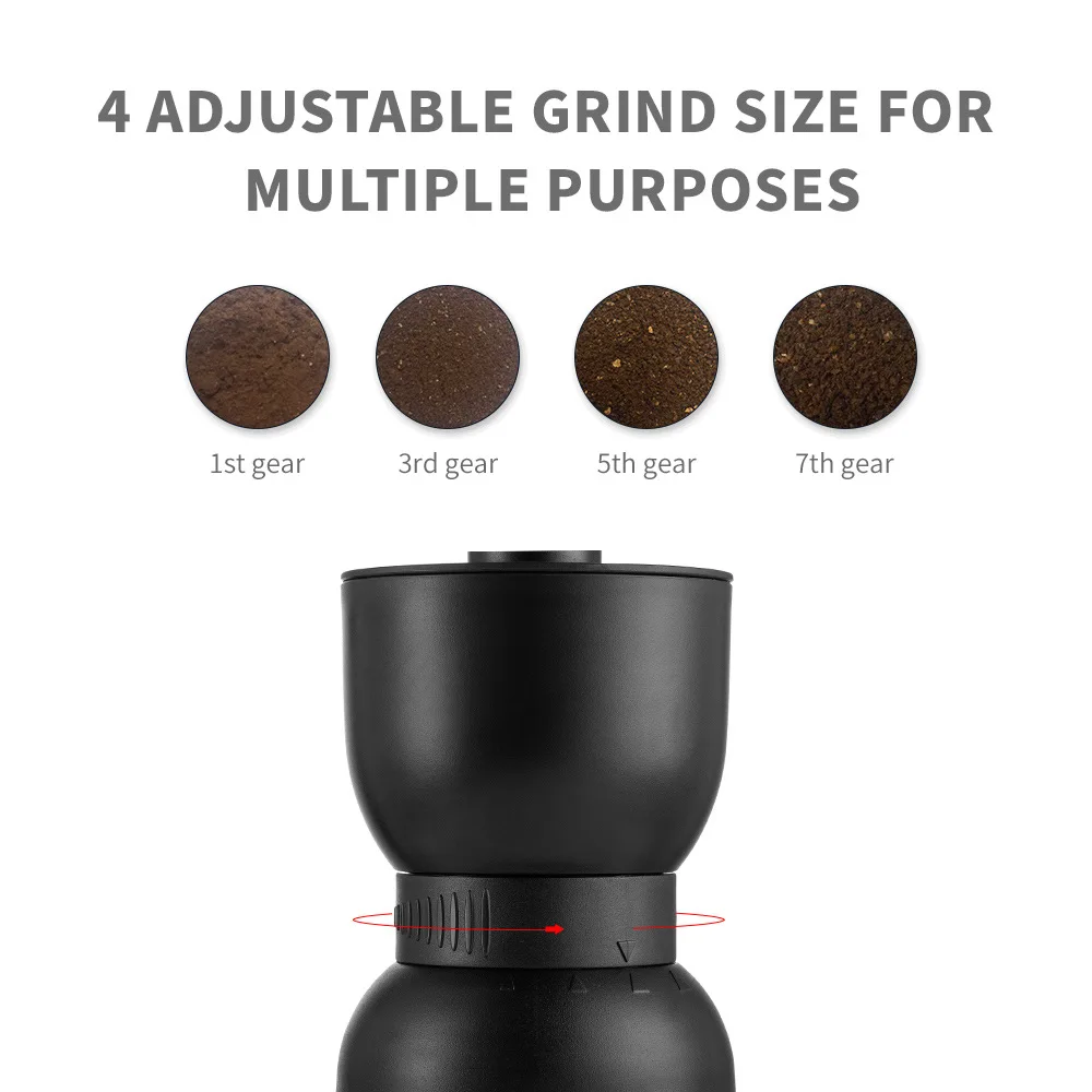 المنزل اليد كرنك آلة القهوة يمكن تعديلها خارجيا مع 4 مستويات السيراميك حركة مكتب طاحونة القهوة السفر المحمولة