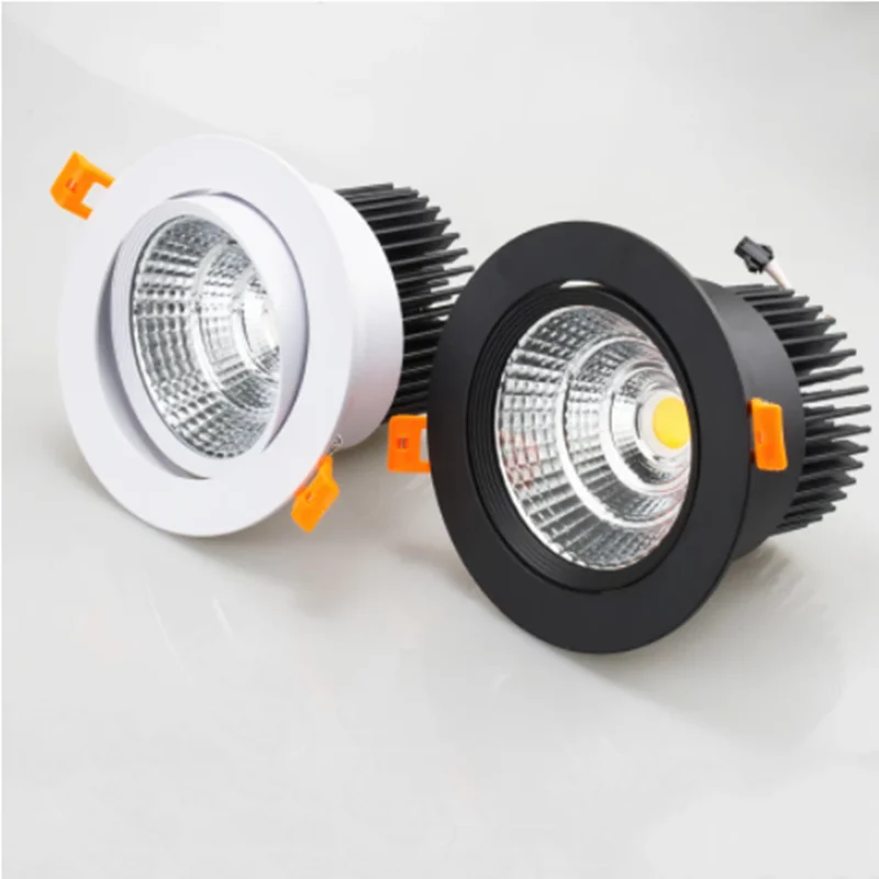 Rond Dimmable encastré LED Downlights 5W 7W 9W 12W 15W 18W COB LED plafonnier spots AC110-220V lampe à LED ronde Dimmable