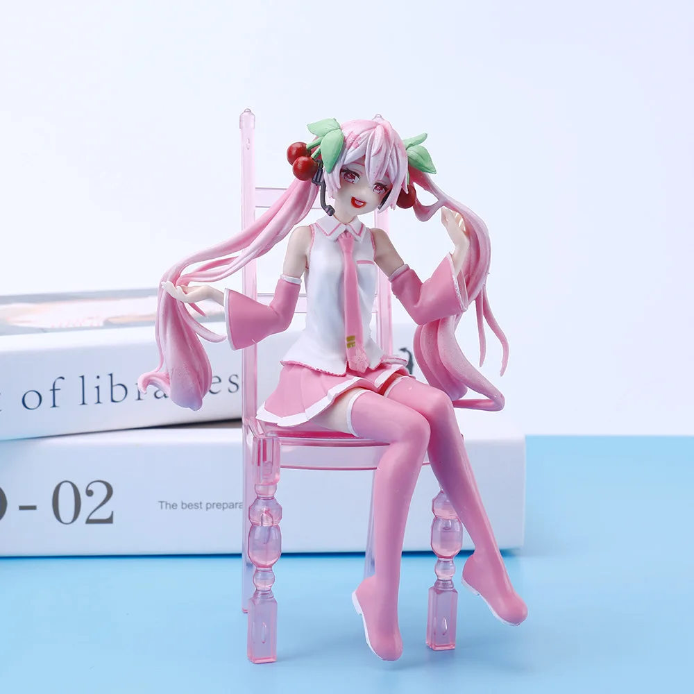 New Japanese Anime sakura miku Figure Sexy Character Ornaments  chair Kawai Car Decoration Collectible Model  Birthday Gift