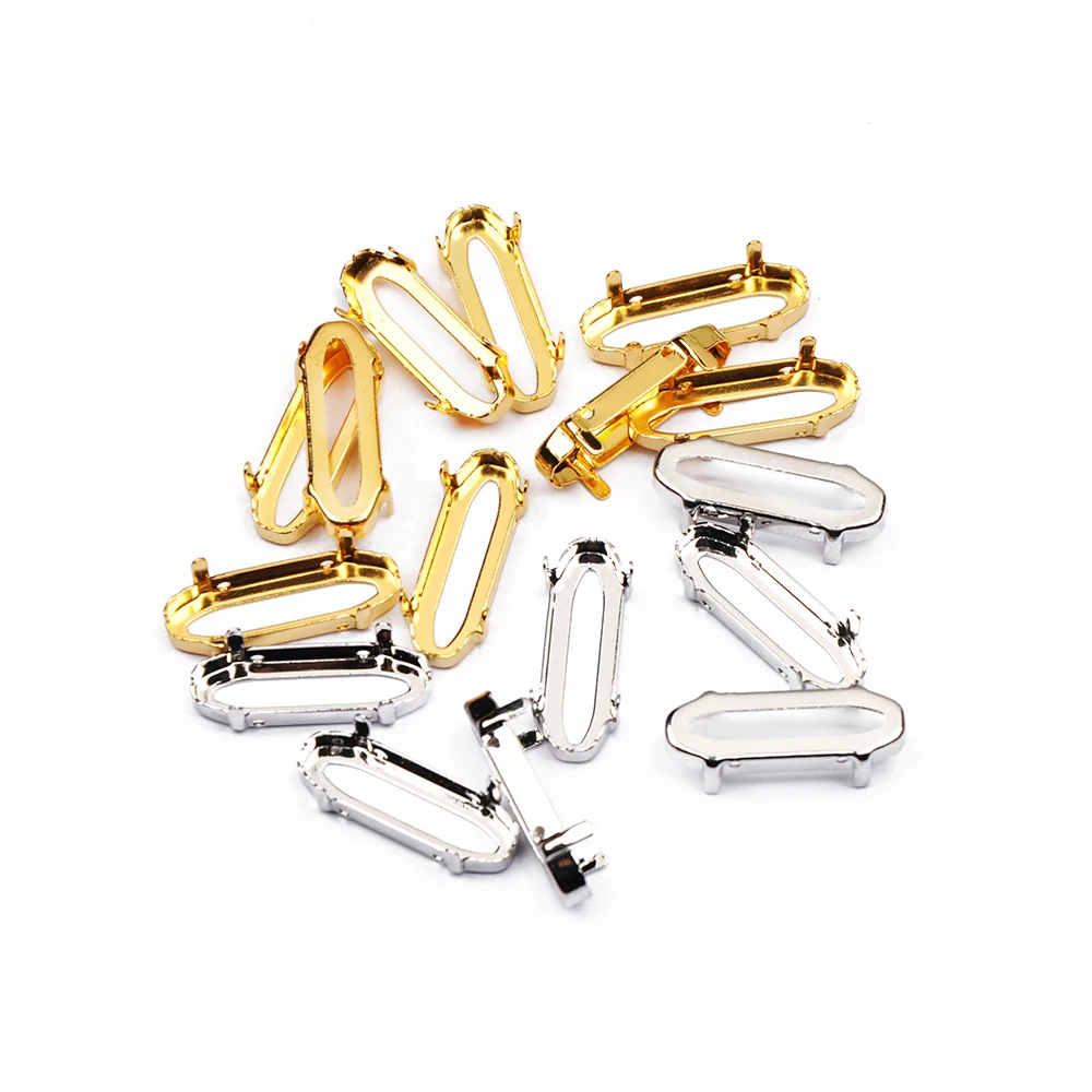 Leere Fassungen für alle Formen, Krallenfassung, verdicktes Kupfer, zum Aufnähen von Strasssteinen, Basis-Set, Silber, Gold, Nähzubehör, DIY-Steinhalter – Detail 10