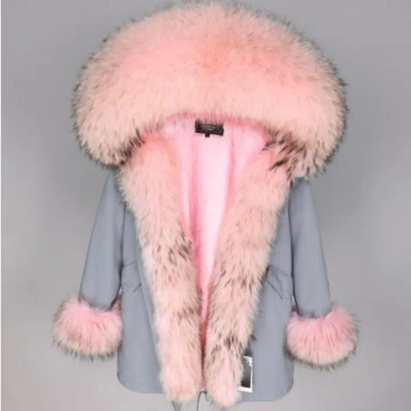 2022 Women Winter Fashion Thick Warm Middle Long Fur Coat Parka Real Fur Jacket Female