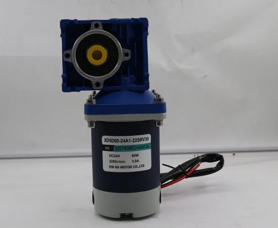 Imagem -04 - Motor de Engrenagem sem Verme dc com Eixo de Saída Duplo Travamento Automático Velocidade Ajustável cw Ccw Alto Torque Rv30 12v 24v 60w