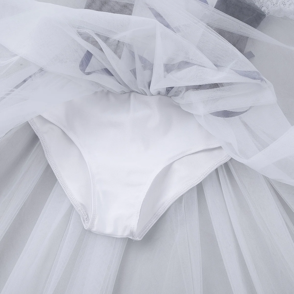 Vestido Tutu manga curta com renda bolha para meninas, Giselle Ballet Dance, vestido A para patinar bailarina, fantasia de ginástica infantil, romântico