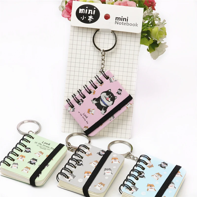 Mini cute hanging buckle notebook Portable shorthand diary Student class notes backpack decoration pendant