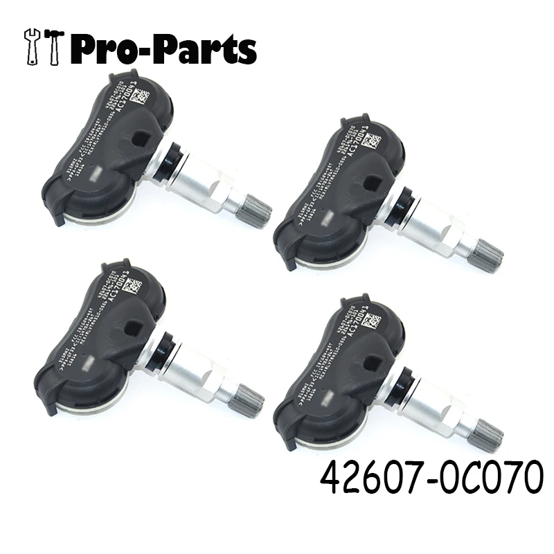 4 шт./компл. 42607-0C070 4260708010 TPMS датчики контроля давления в шинах для Toyota Tundra Sequoie Sienna 315 МГц 426070C050 426070C030 4 шт./компл. 42607-0C070 4260708010 TPMS датчики контроля давления в шинах для Toyota Tundra Sequoie Sienna 315 МГц 426070C050 426070C030