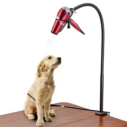 Dog Grooming Table Accessories Hair Dryer Stand  Hands Free Stainless Steel 360 Degrees Rotation with Adjustable Clamp Bracket