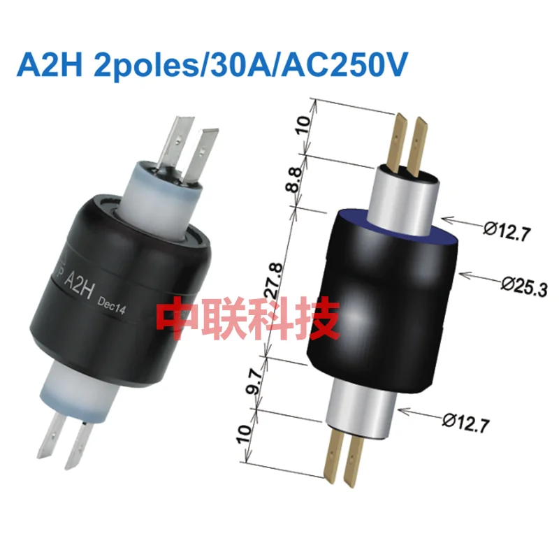 

Taiwan Mercury Conductive Slip Ring A2H A3H 2-way/3-way 30A Mercury Connector M430C