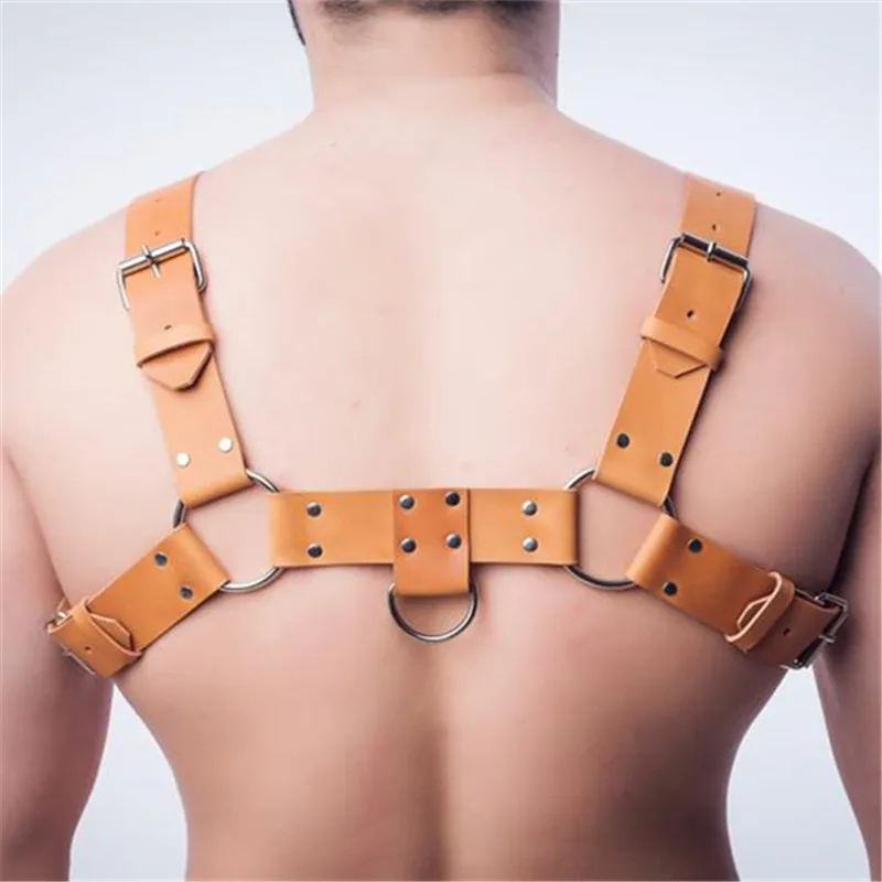 BDSM 게이 성적 가죽 하네스 남자 페티쉬 불독 바디 본디지 케이지 핑크 가슴 하네스 벨트 레이브 게이 의류 하네스 란제리