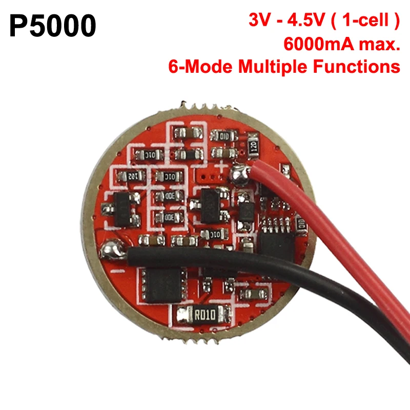 Placa de circuito controladora P5000, 20mm, 6A, 1 celda, 3V-4,5 V, 6 modos, 1 unidad