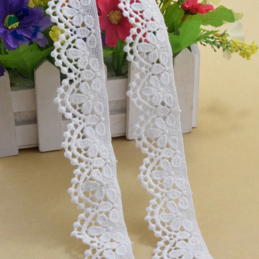 3cm Wide 100% Cotton Embroid Lace Sewing Ribbon Guipure Trim Wedding Decoration DIY Dolls Colthes Accessories Lace Edge#3999