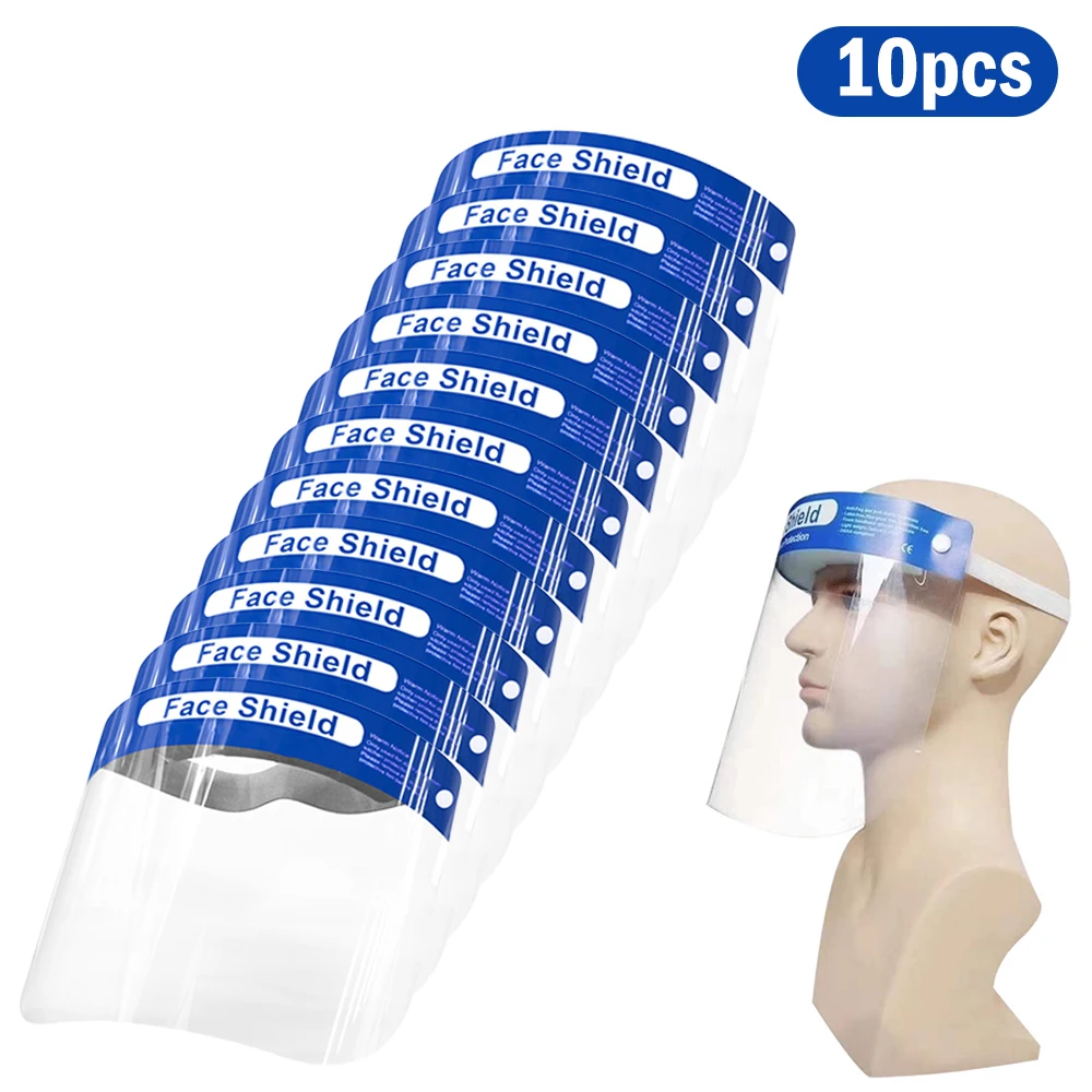 Protector facial de seguridad a prueba de salpicaduras, mascarillas reutilizables de pantalla completa, protección contra la Saliva, respirador de visera transparente