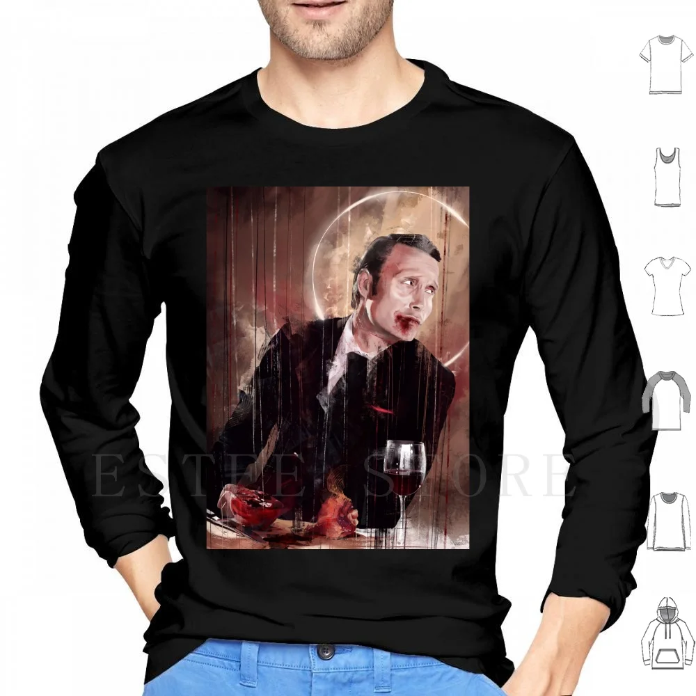 Fun Times-Blood Hoodie Long Sleeve Hannibal Hannibal Lecter Mads Mikkelsen Wisesnail