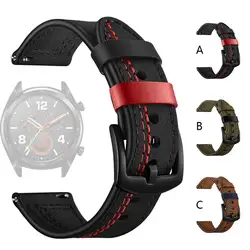 Watch Band 22mm Genuine Leather Strap  20mm 22mm Watch Strap Replacements For Huawei Watch GT/GT2 For Samsung Watch Mens Strap