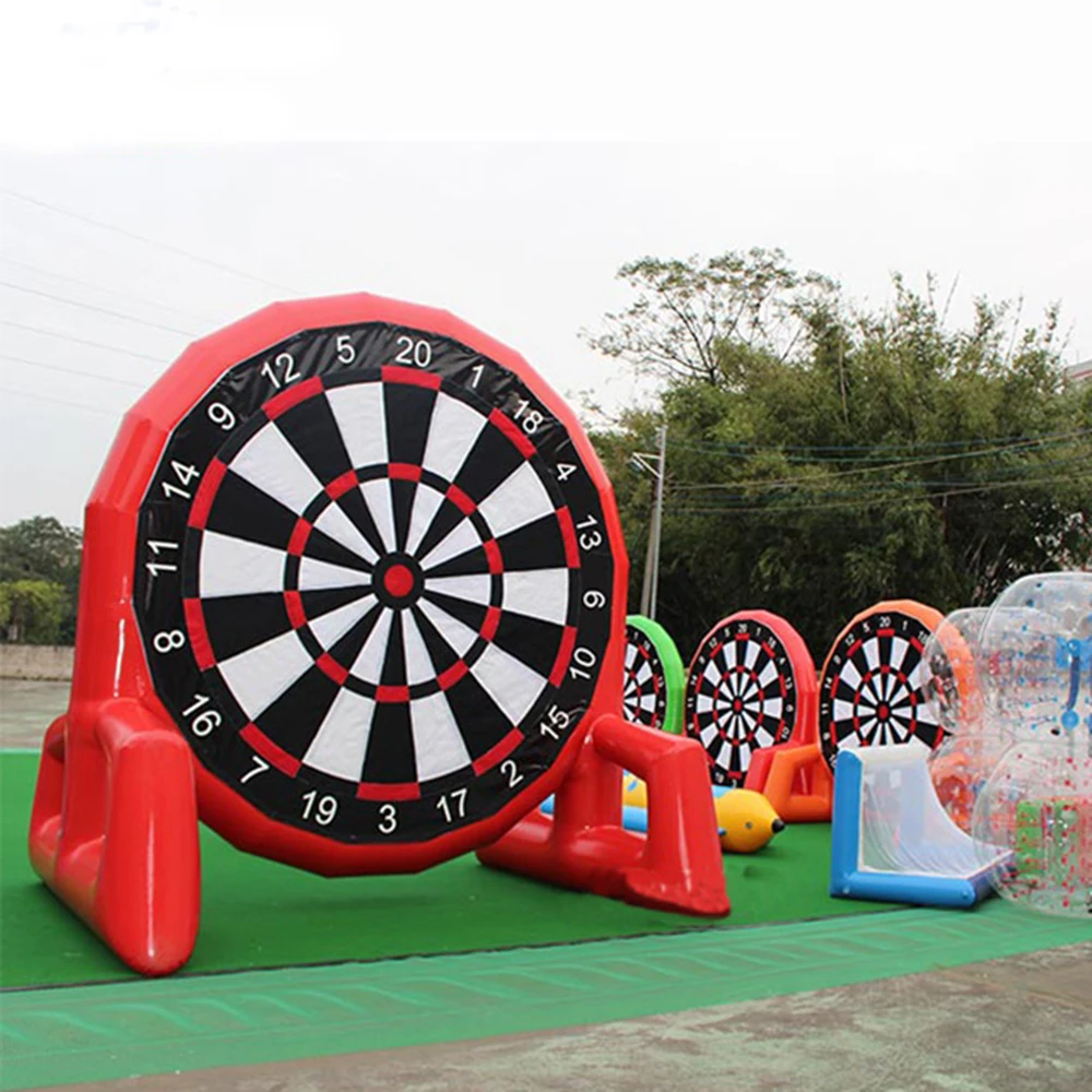 Giant Commercial Occluded Inflatable Soccer dart Air Pump Football Darts Game With Sticky Balls For Backyard Outdoors Play