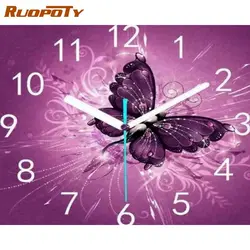 RUOPOTY diamante pittura a punto croce motivo diamante 5D ricamo farfalla orologio stellato decorazioni per la casa diamante fai da te Art