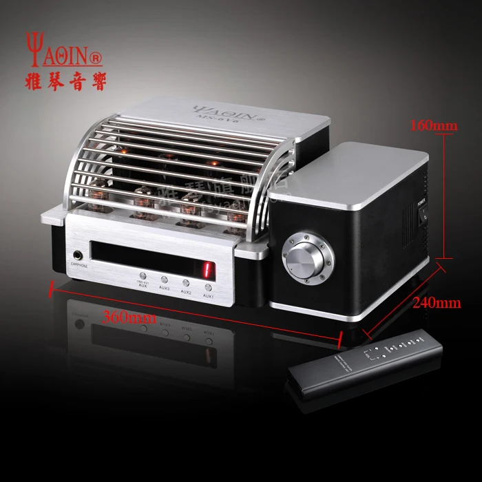 YAQIN MS-6V6 Integrated vacuum tube headphone amplifier Pre-amp SRPP Pure Post-amp 6P6Px4 do Class AB1 amplifier 2x12.5W