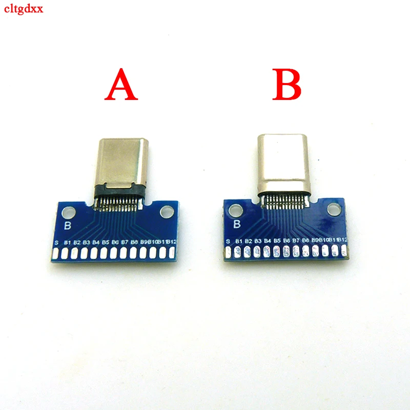 Cltgxdd USB 3.1 Typ C Stecker 24+2P Buchse Stecker Adapter zum Löten von Kabeln & Leitungen 24P+2P Leiterplatte – Detail 3