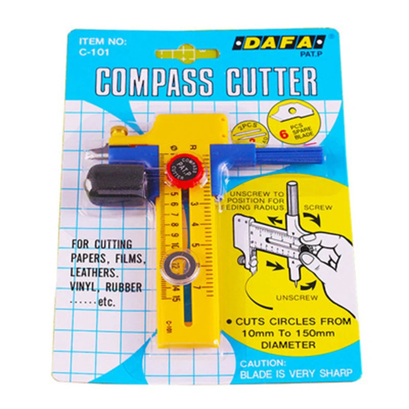 Dafa Kompas Cutter Spare Blades Voor Snijden Papers/Films/Leer Rvs Cut Cirkel Mes