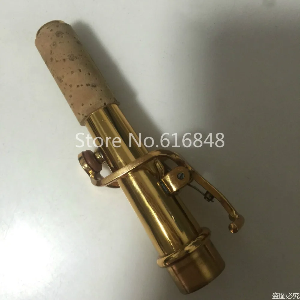 

High Quality Soprano Saxophone Neck Brass Material Gold Lacquer Surface Saxophone Connector Instrument Accessories 16.8mm