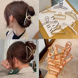 Pinces à cheveux en métal pour femmes, barrettes chics, épingles à cheveux, pince à cheveux pour dames, vêtements de sauna, ornements pour filles, crabe, accessoires pour cheveux