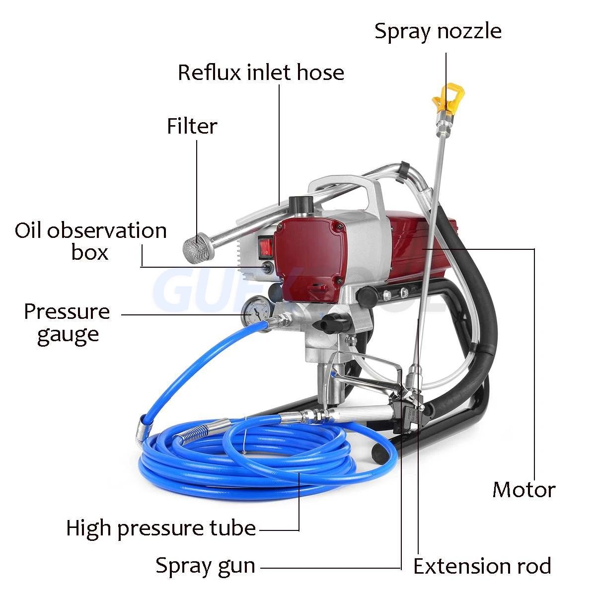 Household wall paint spraying machine High pressure airless latex paint spraying machine Latex paint spraying machine