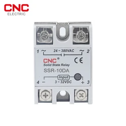 CNC Solid State Relay SSR 10DA 25DA 40DA DC Control AC White Shell Single Phase Without Plastic Cover 3-32V Input DC 24-380V