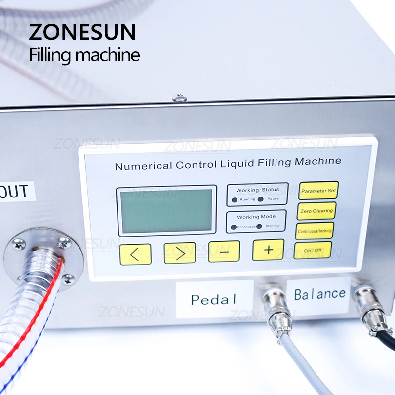 ZONESUN ZS-GP631 شبه التلقائي وزنها و ماكينة حشو رئيس واحد والعتاد مضخة التشحيم زيت مكرر صالح للأكل زيت طبيعي