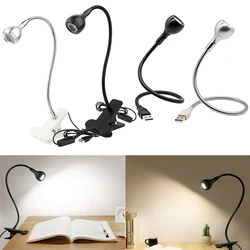 USB Power LED Reading Table Lamp Flexible Desk Night Light Clip-on Student Study Lights Bedside Indoor Room Lighting With Switch