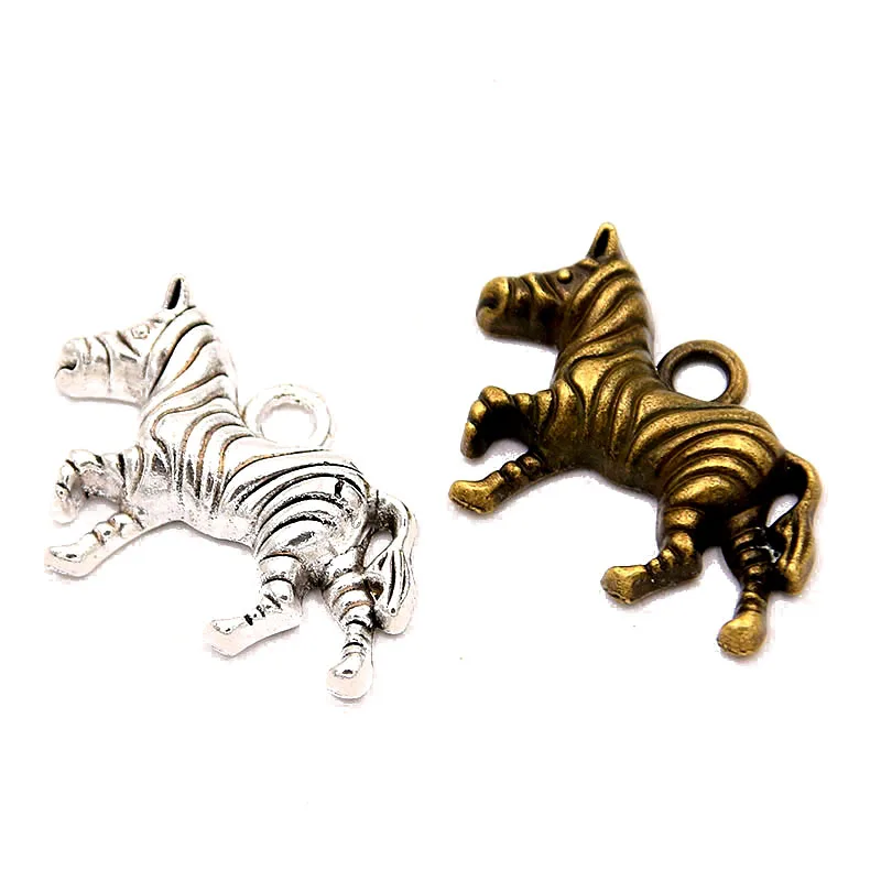 

10PCS 20X28mm 2 Color Zebra Charms Animal Pendant Jewelry Metal Alloy DIY Necklace Bracelet Earrings Handwork Marking