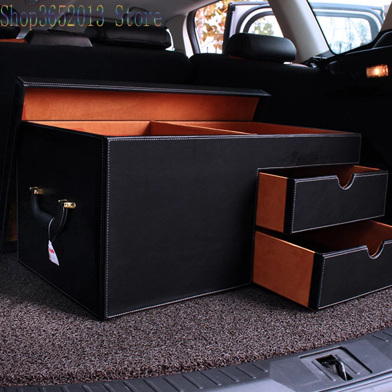 1x For Car SUV High quality luxury Storage Trunk Footlocker Travel Organizer Box Dorm Luggage Chest