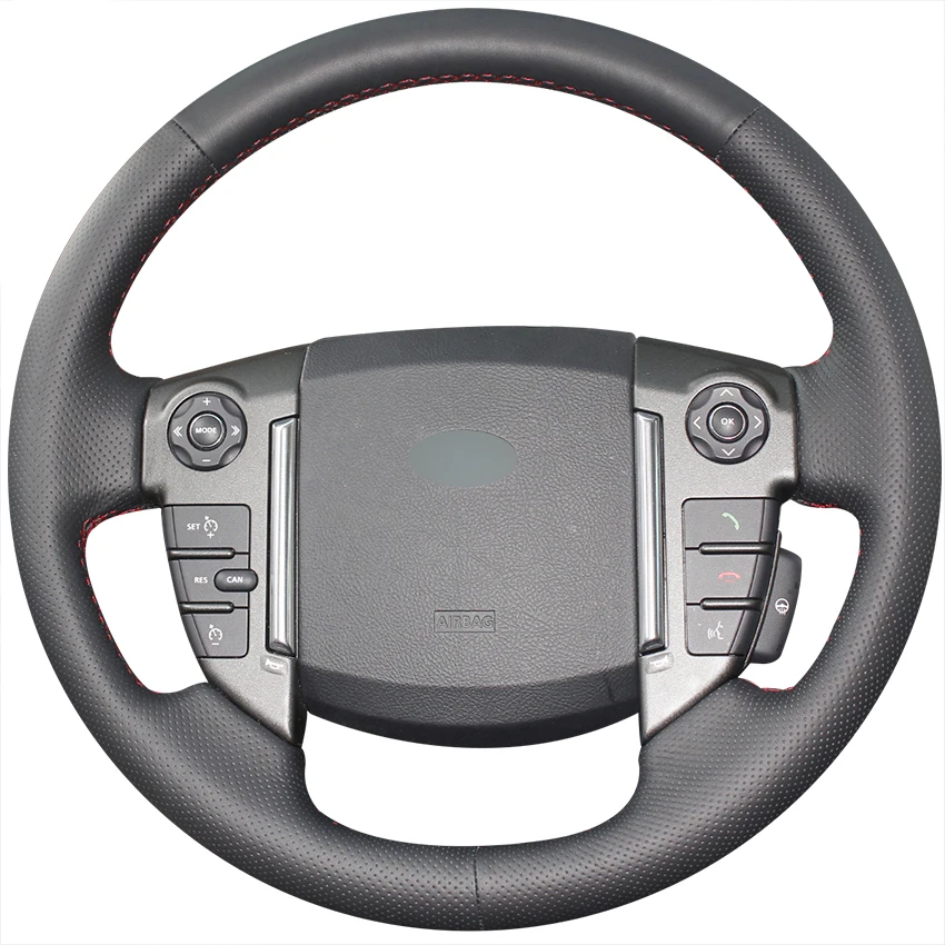 Hand-stitched Black Leather Car Steering Wheel Cover for Land Rover Freelander 2 2013 2014 2015