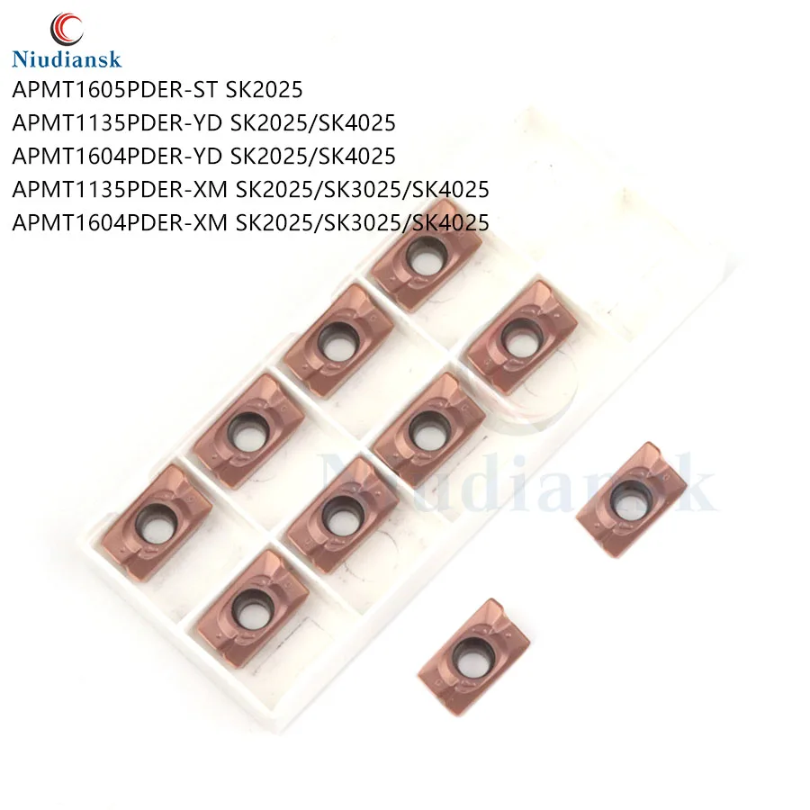 Fraise CNC pour le traitement de l'acier inoxydable, inserts en carbure, APMT1135, APMT1604, APMT1605, SK2025, SK3025, SK4025