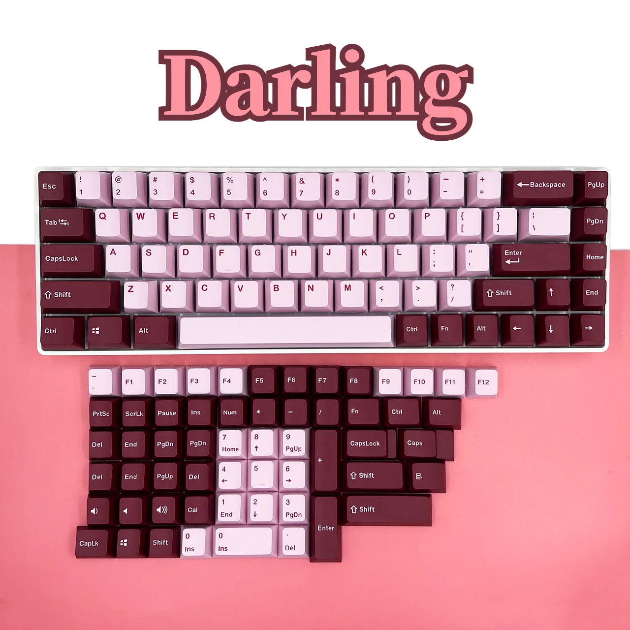 

126key PBT Two-Color Injection Keyset OEM Profile Keycaps Compatible with MX Switches Mechanical Keyboard Darling color matching