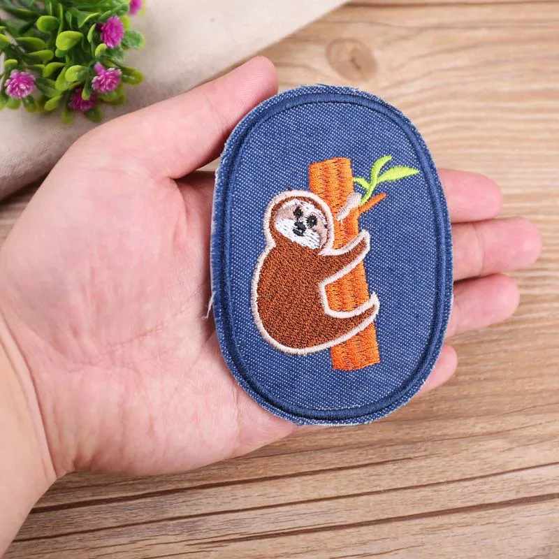 Sloth, football, Skull Patches Clothes DIY stickers Iron On Denim Patch Repair Pants Knee Applique Apparel Sewing Accessory