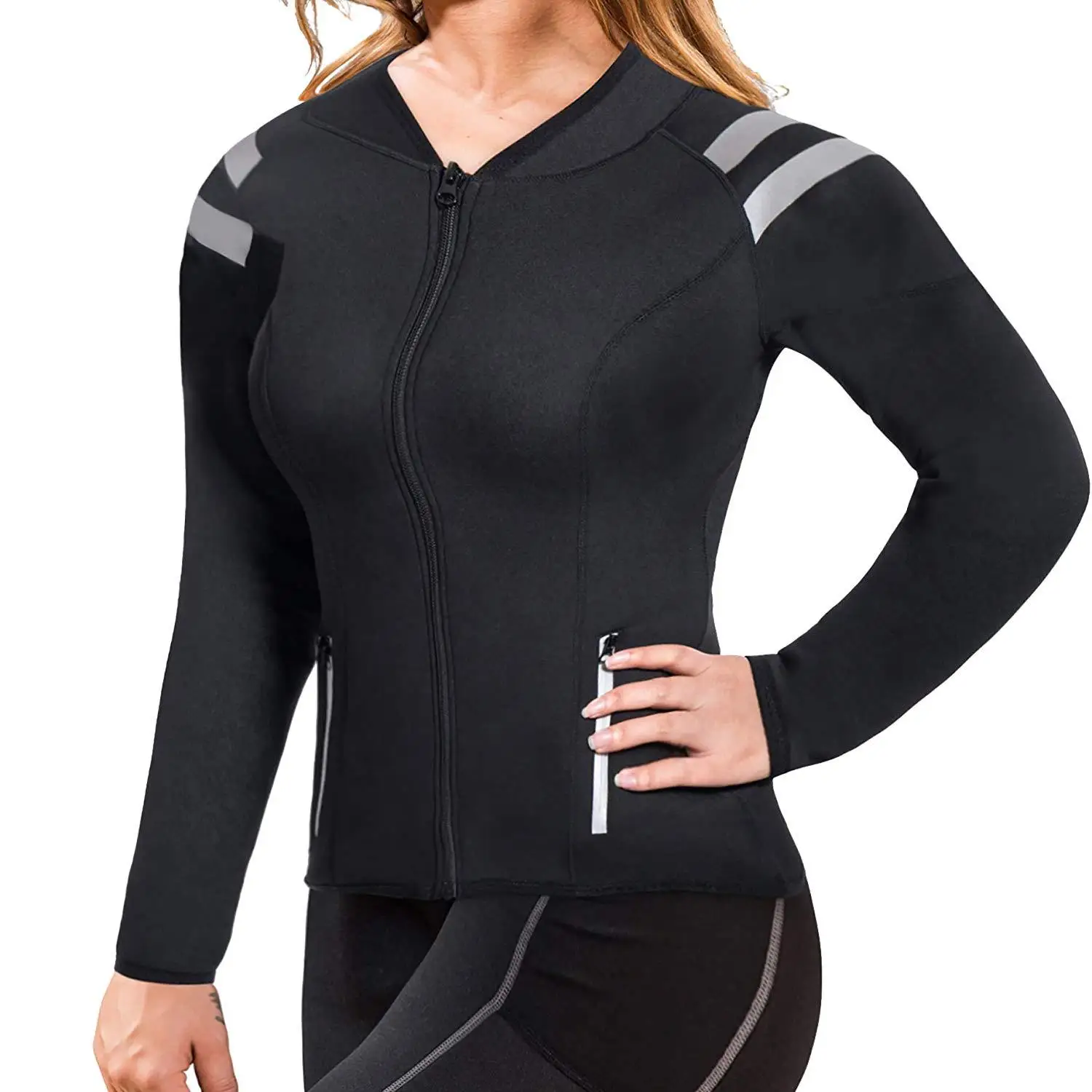 

Free Shipping Women's Corset Violently Sweat Long Sleeve Workout Clothes slimming products