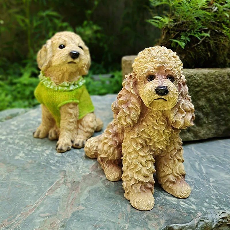 Cartoon Resin Simulation Animal Teddy Sculpture Ornament Home Outdoor Courtyard Villa Micro Landscape Garden Animal Statue Decor