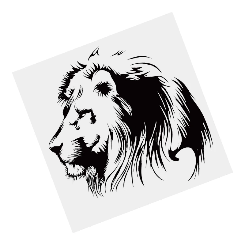 

S61376# Lion Hand Painted Black Transparent Car Sticker Vinyl Decal Waterproof Decors for Motorcycle Bumper Laptop