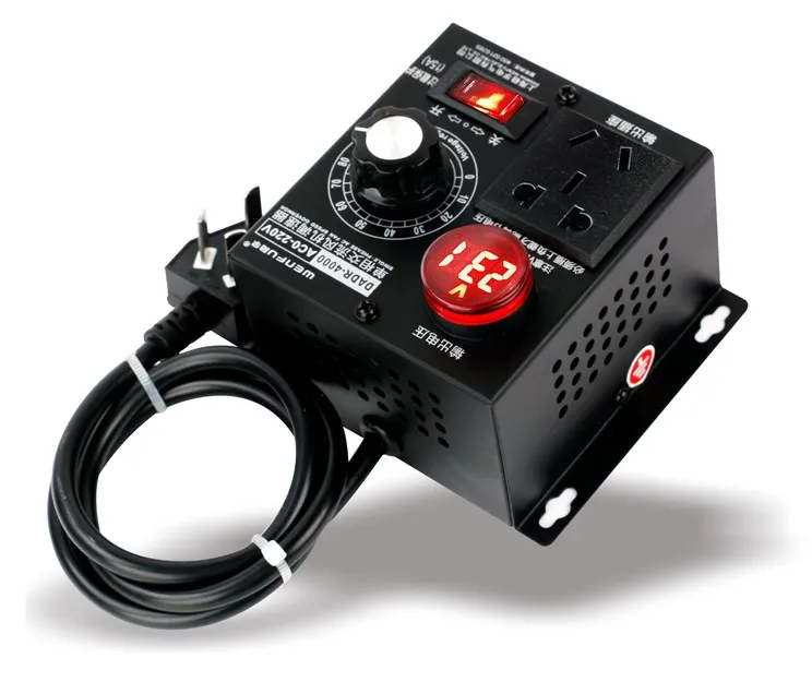 AC-220V single-phase motor governor fan speed adjustable switch thermostat with voltmeter 4KW