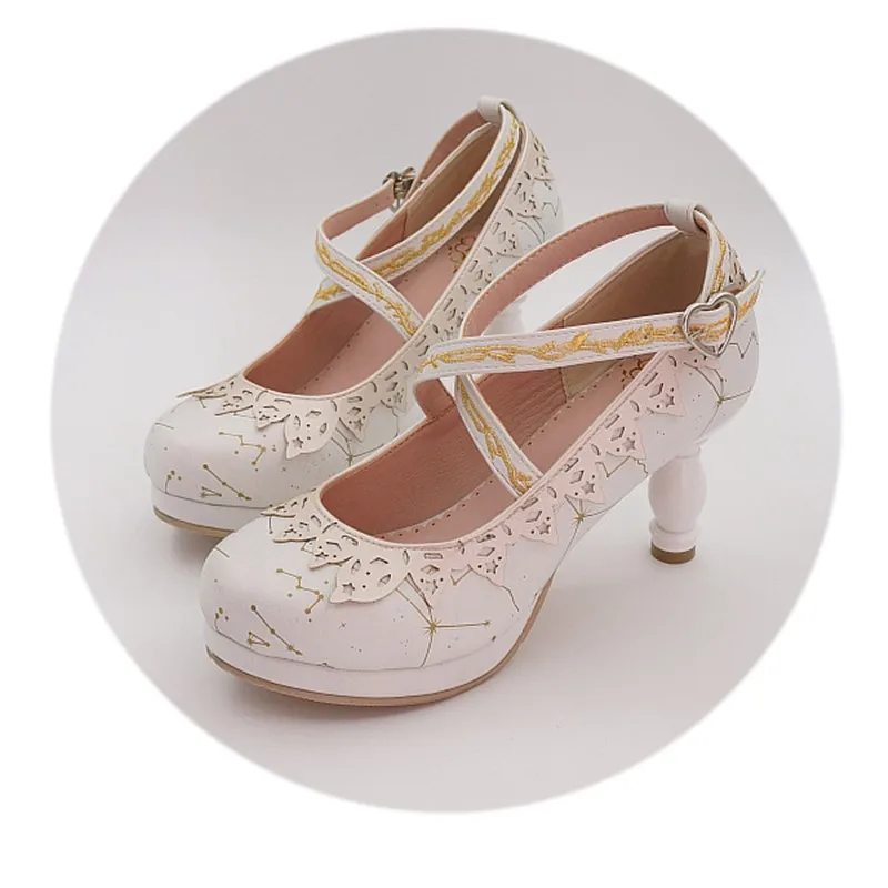 

Японская Студенческая обувь в стиле Лолиты; Винтажная удобная женская обувь с круглым носком; Изящная женская обувь принцессы на высоком каблуке; cos