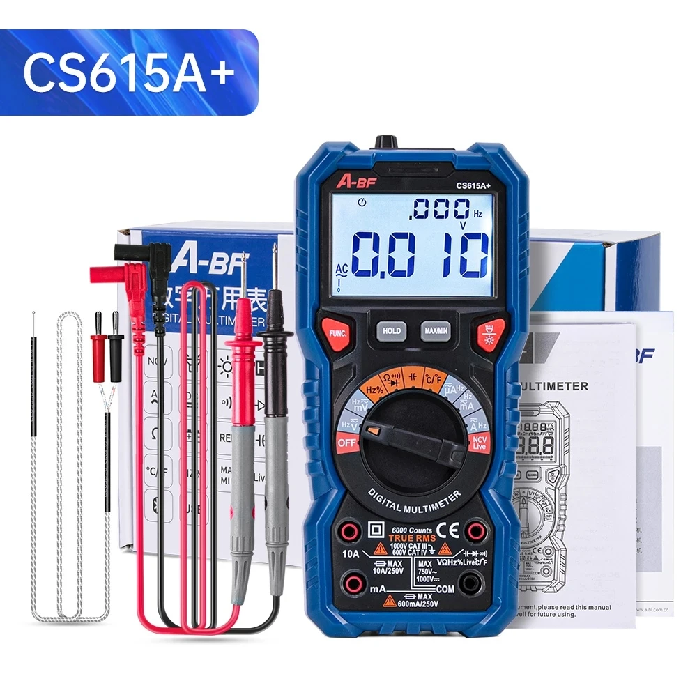 A-BF Digital Multimeter True RMS  Portable AC/DC Ammeter Multimeter Intelligent Auto Range Data Hold High Precision Anti-burn