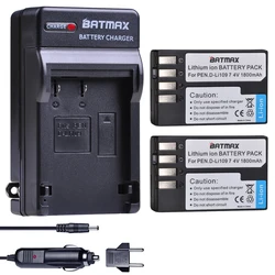 Batmax 1800mAh D- Li109 D li109 baterii + cyfrowy ładowarka samochodowa do Pentax K30 K50 K-30 K-50 K500 K-500 K-S1 KS1 K-S2 KS2 kamery