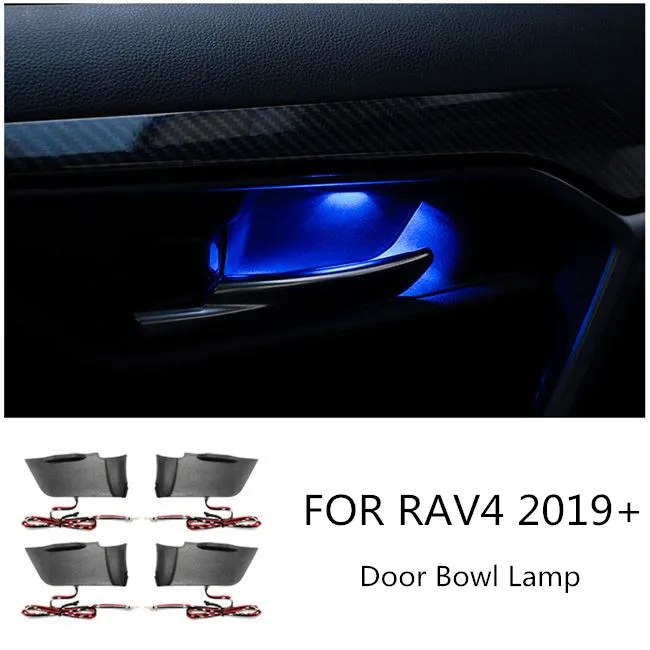 

Для Toyota RAV4 2019 2020 5-я внутренняя дверная чаша лампа установка внутренняя ручка светодиодная атмосферная лампа декоративсветильник