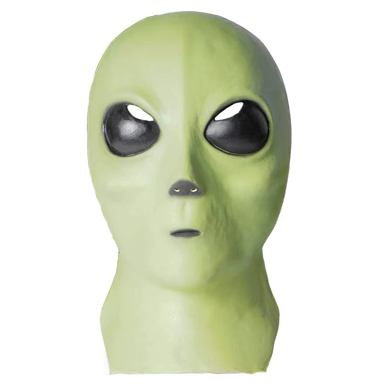 Eraspooky Scary Realistic Alien Costume Mask Halloween Costume For Adult Men Full Face Latex Masks Carnival Party Props