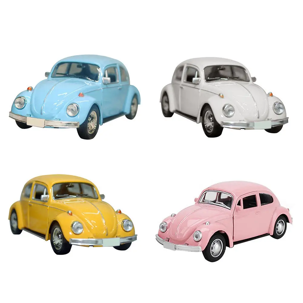 Vintage Beetle Diecast samochód z napędem Pull Back zabawkowy Model dla dzieci prezent Decor śliczne figurki