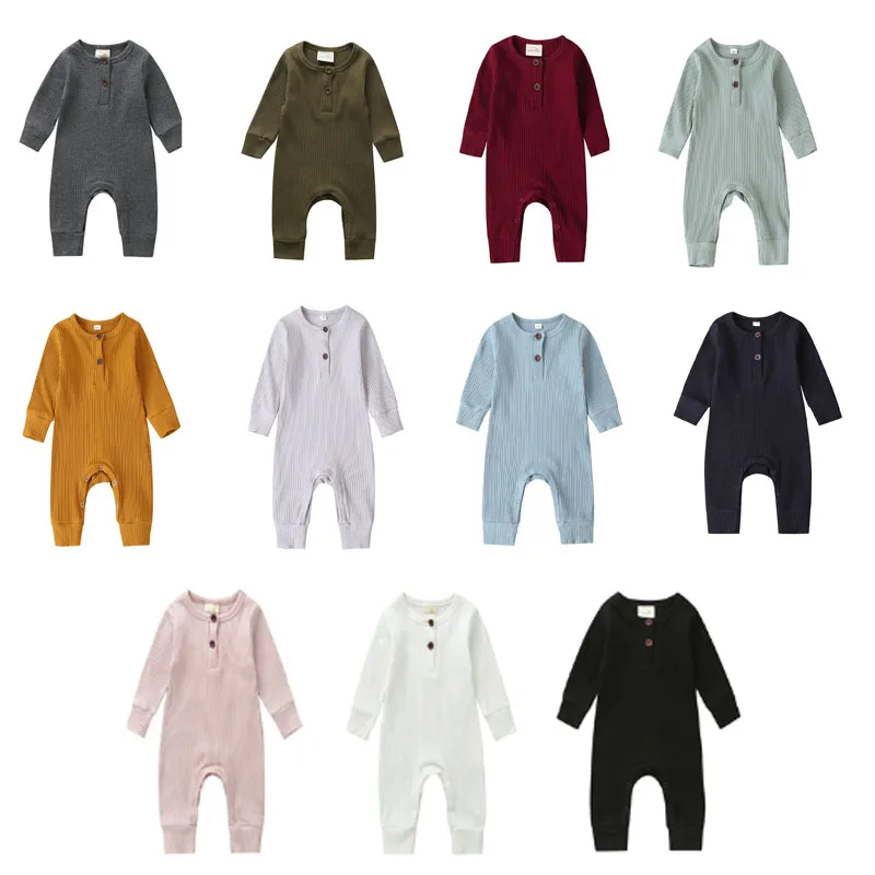 

Pudcoco Fast Shipping 0-18M Newborn Toddler Baby Boy Girls Casual Long Sleeve Romper Solid Jumpsuit Clothes Outfits US