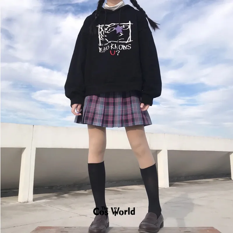 オールスターガールズ女の子用ハイウエストプリーツスカートチェック柄スカートレディースドレスjk制服学生服