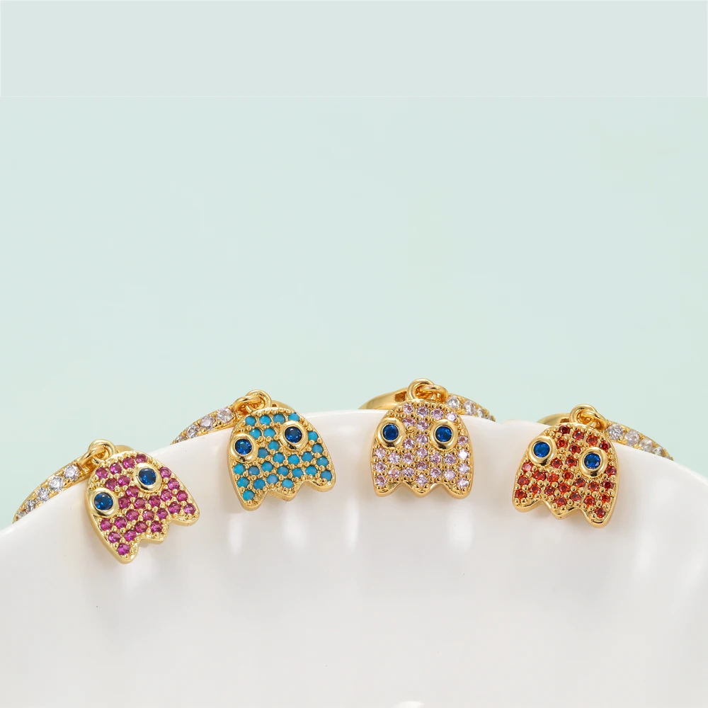 EYIKA Trendy Cute Multicolor Zircon Small Jellyfish Hoop Earrings Gold Plated Exquisite Animal Ear Jewelry for Women Girls