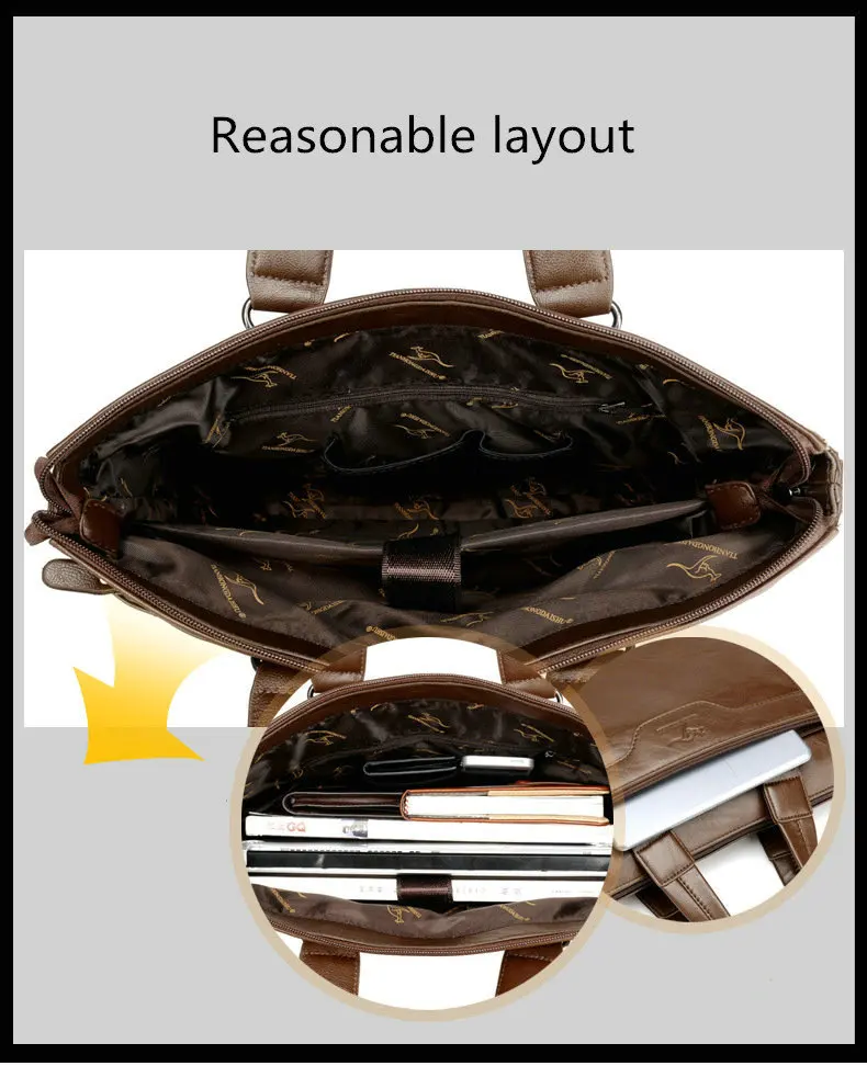2021 Men‘s PU Leather business Briefcase Men Laptop Male Messenger Bag Men\'s Shoulder Bags Briefcases For Documents Bag